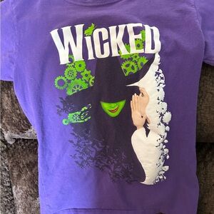 Wicked Musical Graphic Tee - Purple with Green & White Print